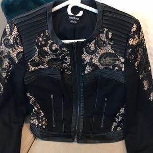 BEBE leather and lace 2 piece